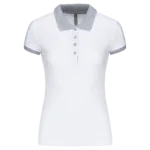 Polo piqué bicolore femme
