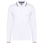 Polo maille piquée manches longues homme