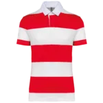 Polo rugby rayé manches courtes unisexe