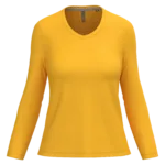 T-shirt col V manches longues femme