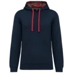 Sweat-shirt à capuche contrastée à motifs unisexe