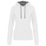 Sweat-shirt capuche contrastée femme