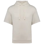 Sweat-shirt écoresponsable à capuche à épaules tombantes manches courtes French Terry unisexe