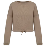 Sweat-shirt écoresponsable à col rond oversize crop femme