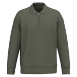 Sweat-shirt écoresponsable quart zip col polo à épaules tombantes unisexe