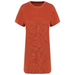 Robe t-shirt écoresponsable en éponge à épaules tombantes femme