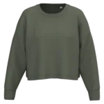 Sweat-shirt crop col rond femme