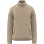 Sweat-shirt 1/4 zip à épaules tombantes en sherpa unisexe