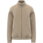 Sweat-shirt zippé à épaules tombantes en sherpa unisexe