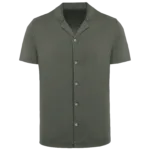 Chemise écoresponsable à col bowling délavée en jersey manches courtes homme