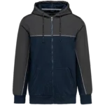 Veste molleton bicolore zippée à capuche écoresponsable unisexe